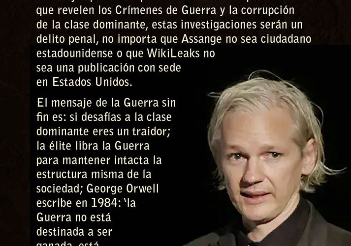 ASSANGE CONTRA LA GUERRA SIN FIN