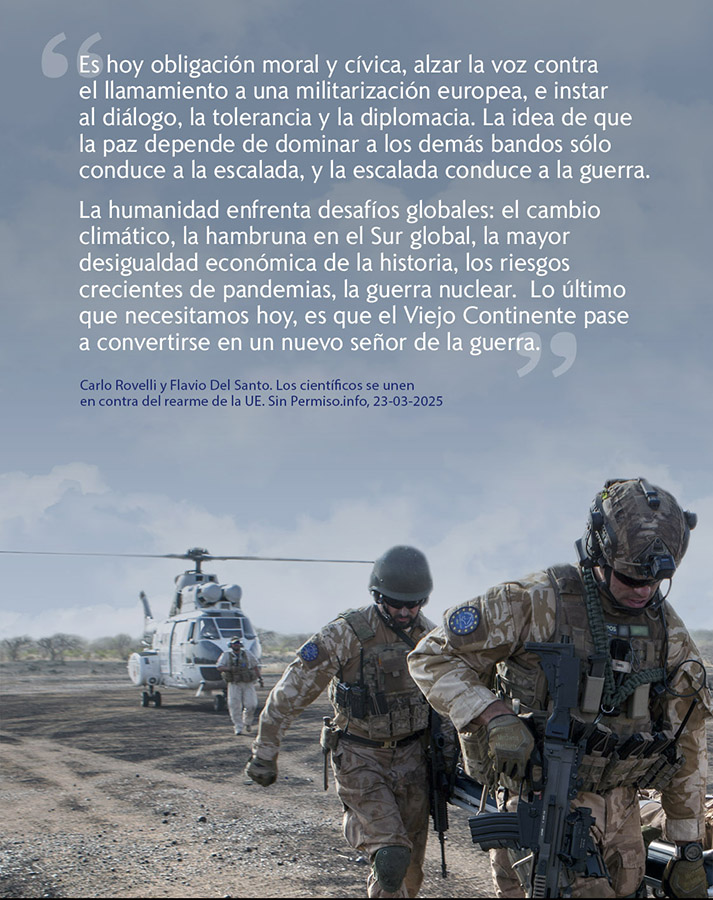 CIENTÍFICOS CONTRA EL REARME DE EUROPA